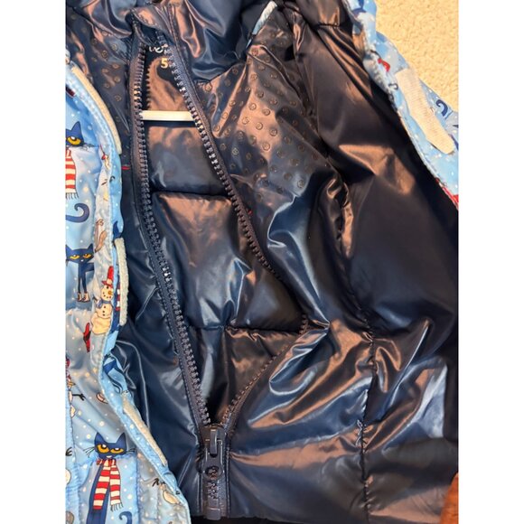 One Kid Hooded Pete the Cat Snowman Puffer Blue Coat Jacket Size 5 Onekid - Picture 11 of 15